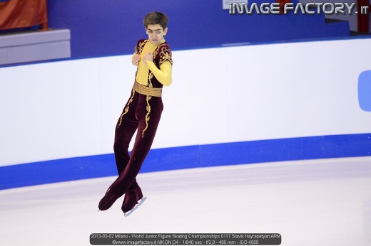 2013-03-02 Milano - World Junior Figure Skating Championships 0117 Slavik Hayrapetyan ARM